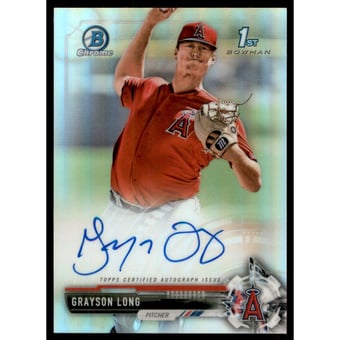 2017 Bowman Chrome Prospect Autographs Refractors #CPAGL Grayson Long