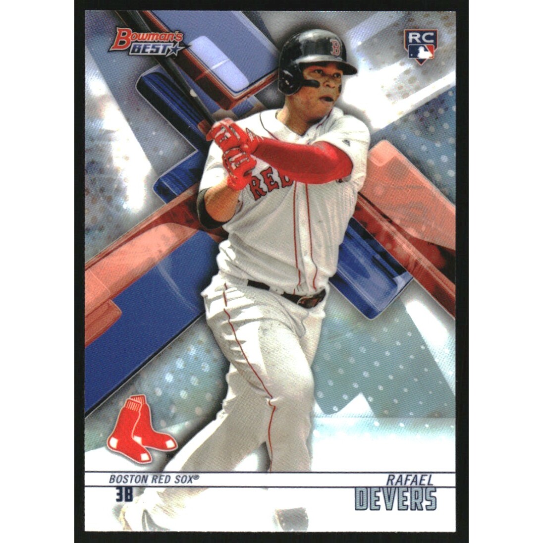 2018 Bowman's Best Refractors #4 Rafael Devers. rookie card picture