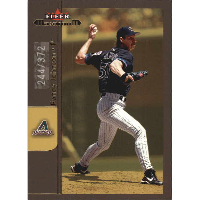 2002 Fleer Maximum To the Max #13 Randy Johnson/372. rookie card picture