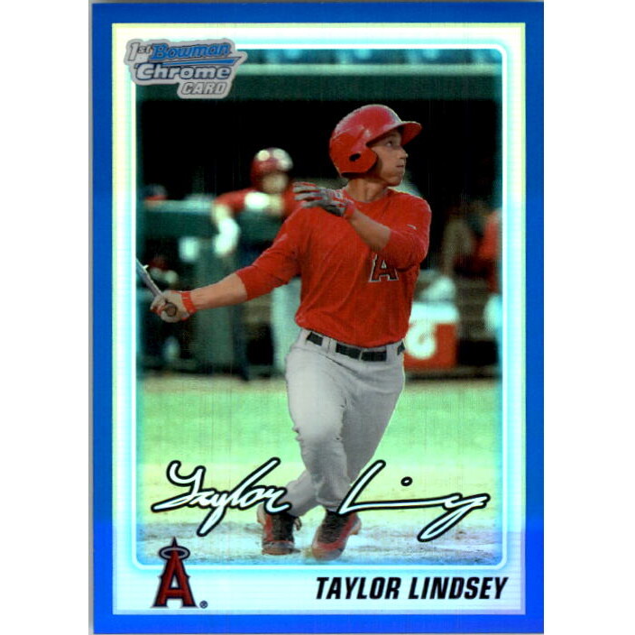 2010 Bowman Chrome Draft Prospects Blue Refractors #BDPP76 Taylor Lindsey. rookie card picture