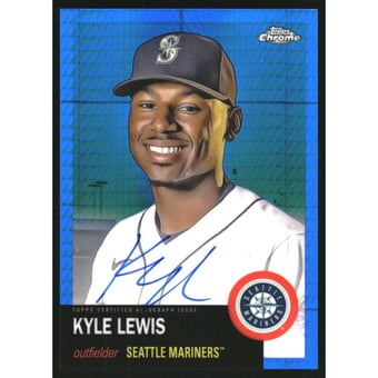 2022 Topps Chrome Platinum Anniversary Autographs Blue Prism Refractors #CPAKL Kyle Lewis