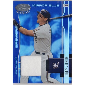2003 Leaf Certified Materials Mirror Blue Materials #97 Geoff Jenkins Jsy/100