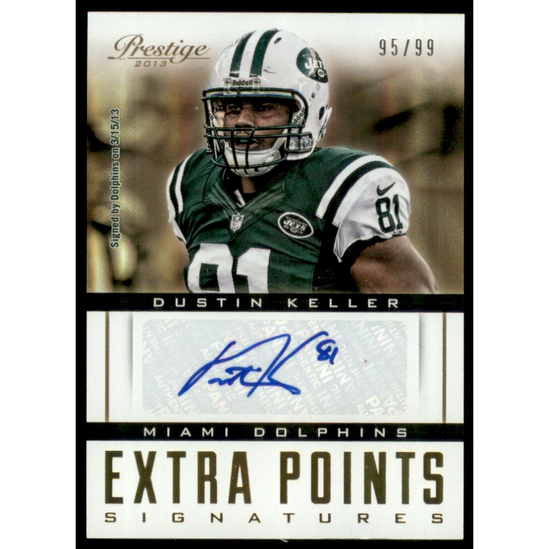 2013 Prestige Extra Points Black Autographs #24 Dustin Keller/99