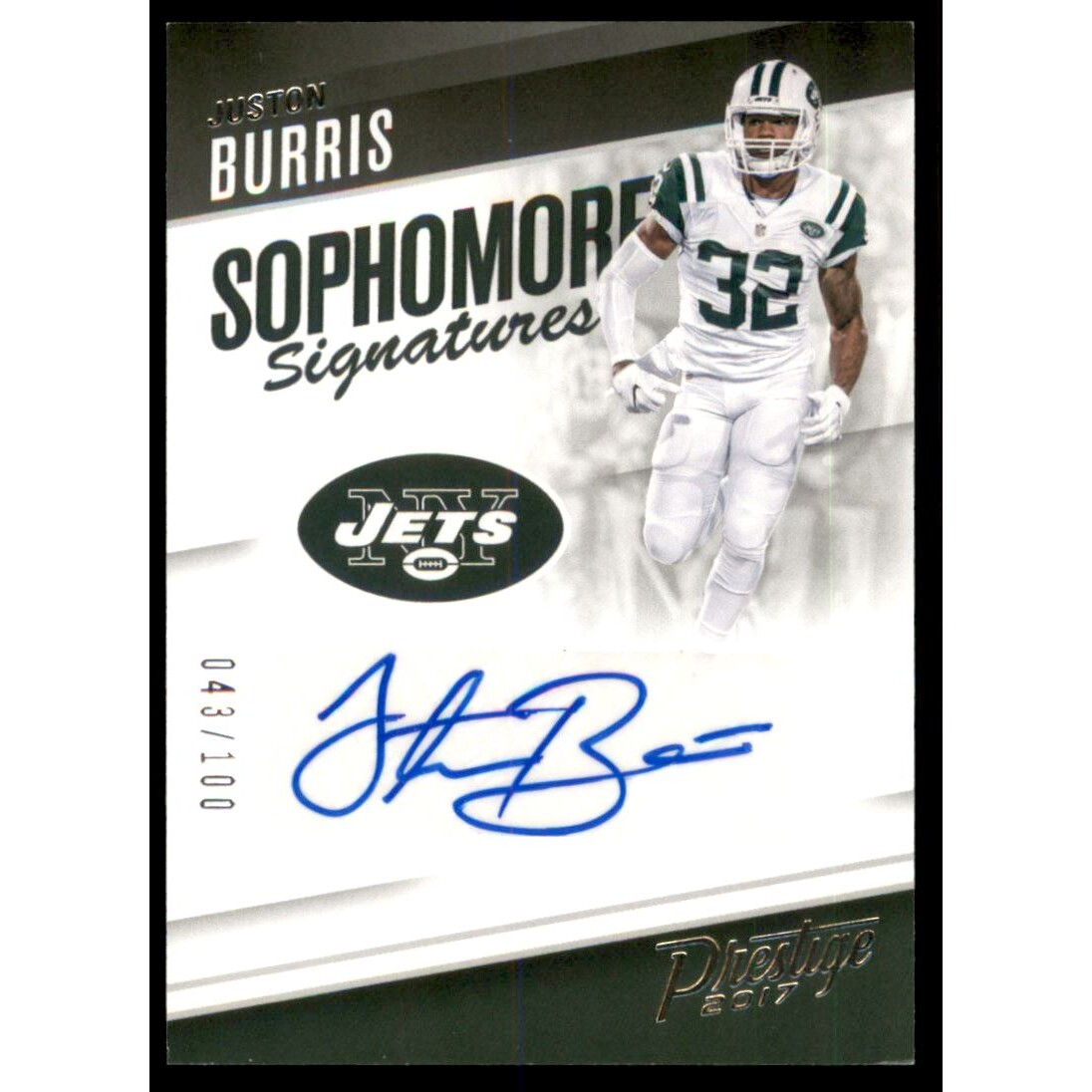 2017 Prestige Sophomore Signatures #1 Juston Burris
