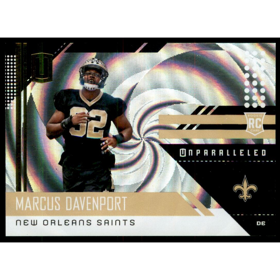 2018 Panini Unparalleled Whirl #299 Marcus Davenport. rookie card picture