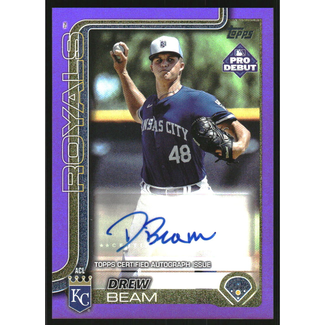 2025 Topps Pro Debut Autographs Purple Foil #PD144 Drew Beam