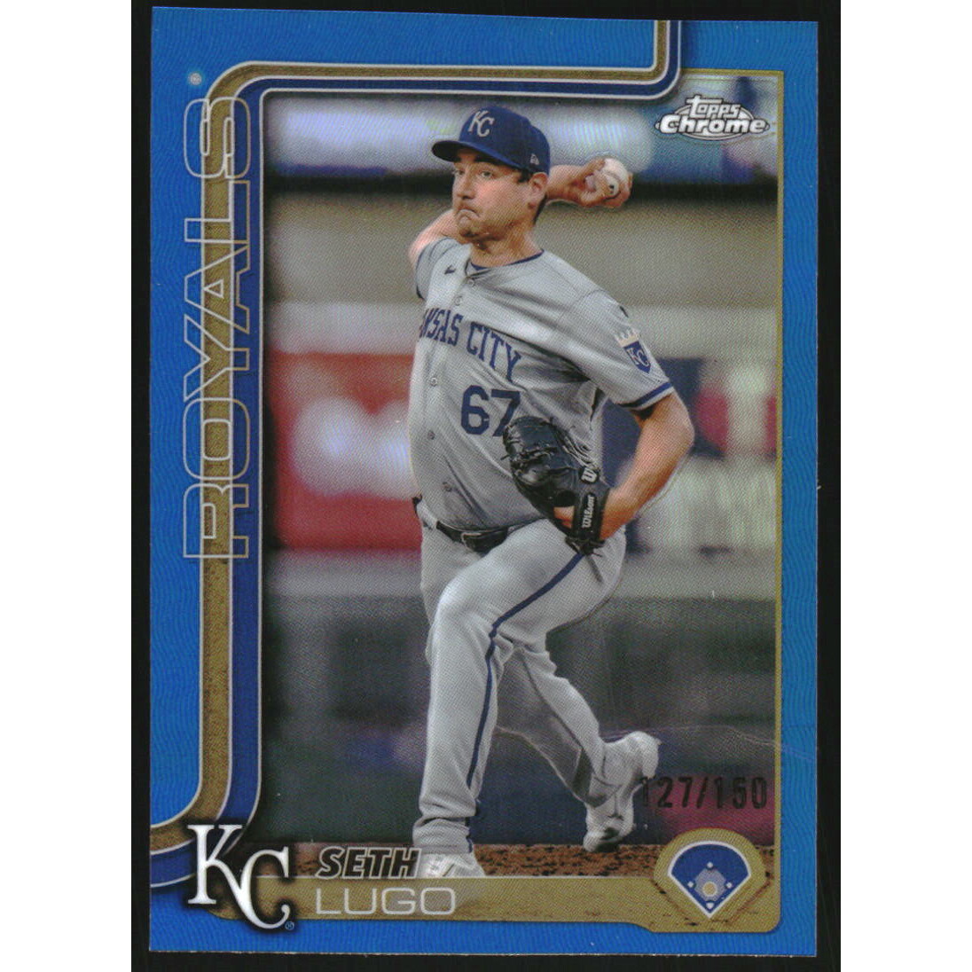 2025 Topps Chrome Blue Refractors #94 Seth Lugo. rookie card picture