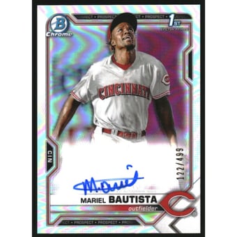 2021 Bowman Chrome Prospect Autographs Refractors #CPAMB Mariel Bautista