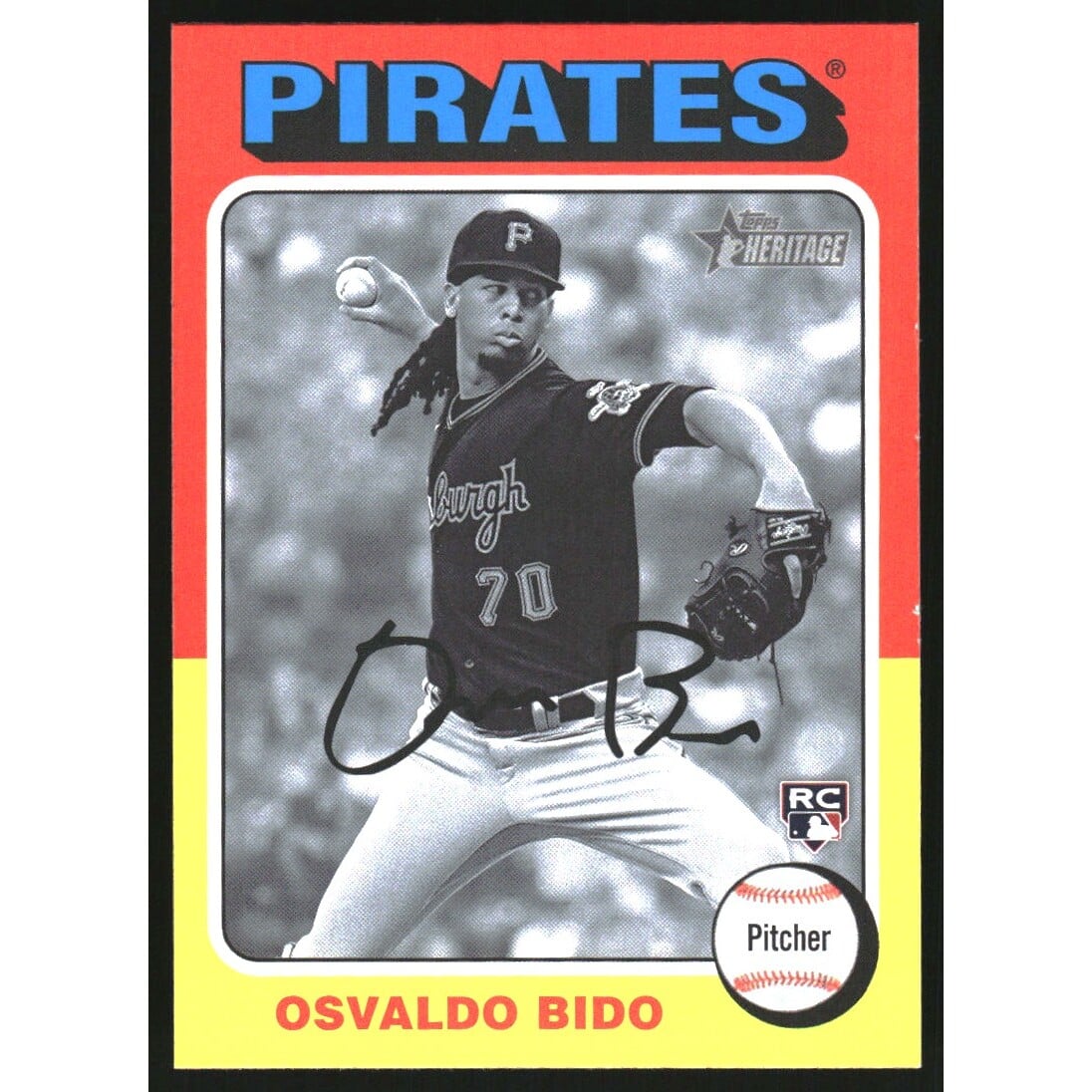 2024 Topps Heritage Black and White Image #496 Osvaldo Bido. rookie card picture