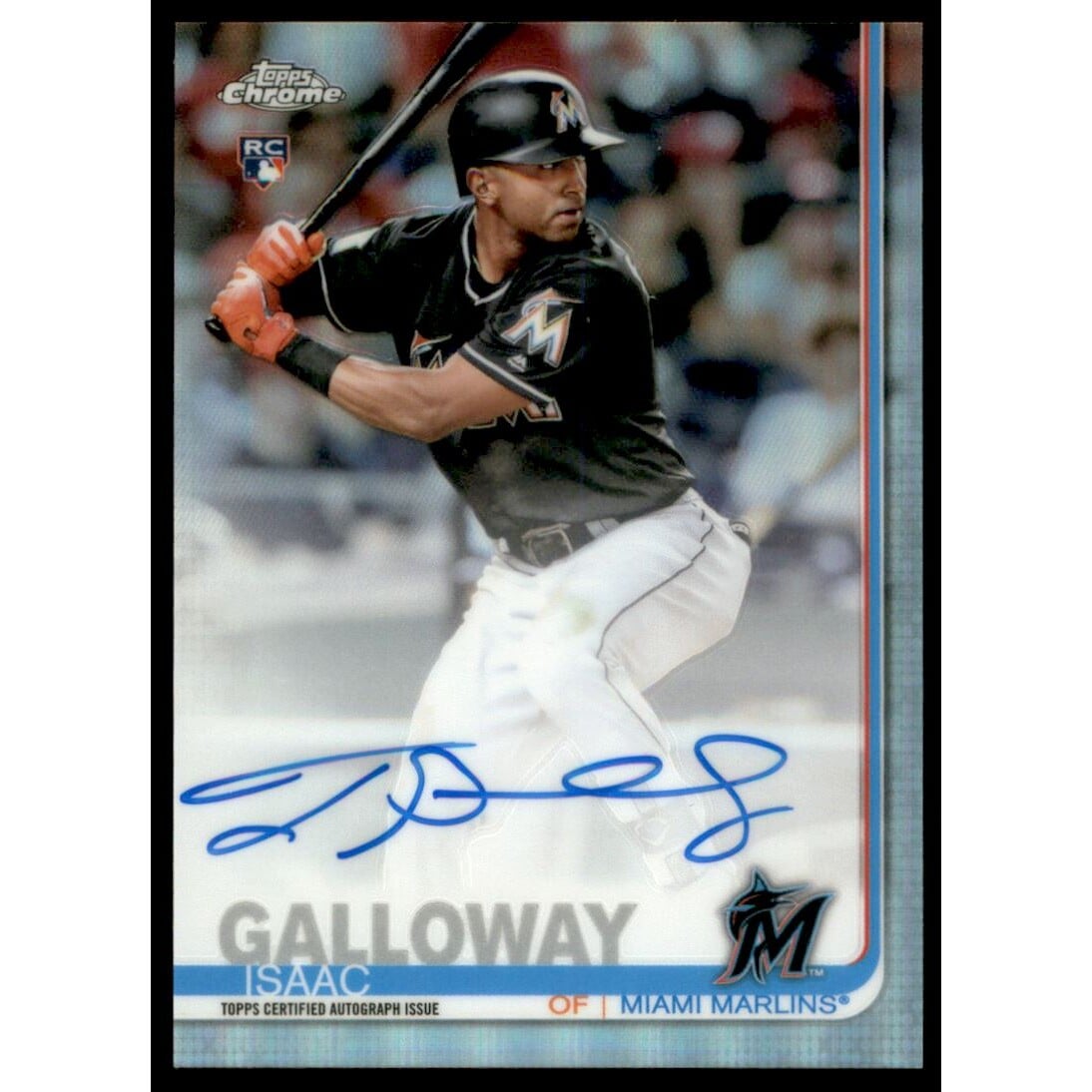 2019 Topps Chrome Rookie Autographs Refractors #RAIG Isaac Galloway. rookie card picture