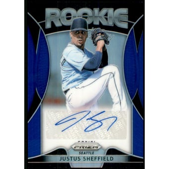 2019 Panini Prizm Rookie Autographs Prizms Blue #2 Justus Sheffield