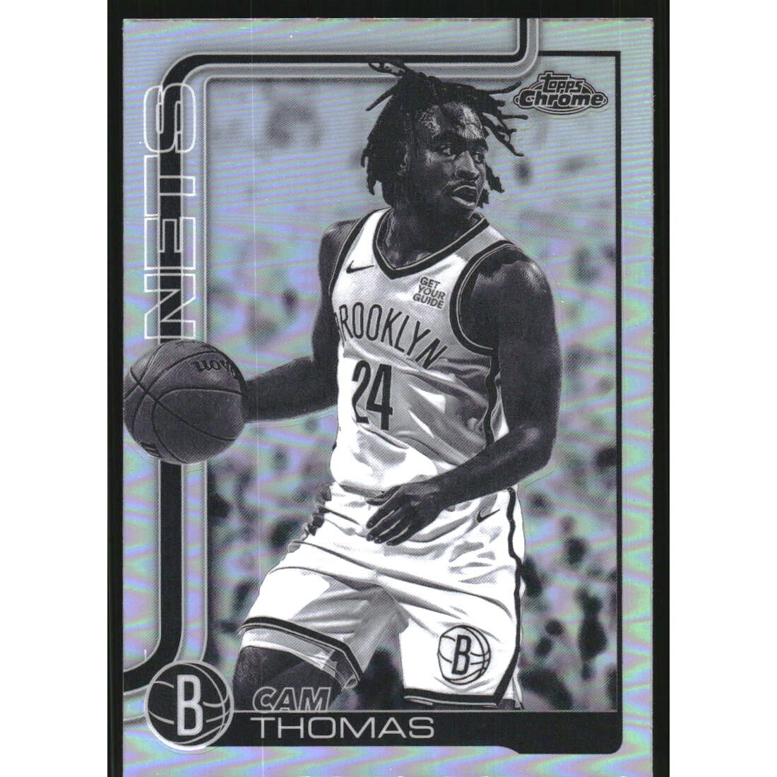 2025-26 Topps Chrome Negative Refractors #85 Cam Thomas. rookie card picture