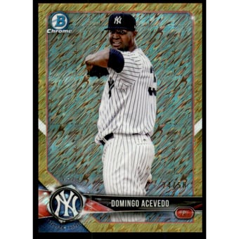 2018 Bowman Chrome Prospects Gold Shimmer Refractors #BCP32 Domingo Acevedo