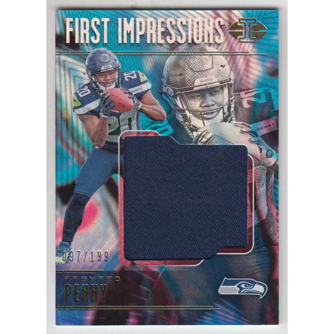2018 Panini Illusions First Impressions Memorabilia #34 Rashaad Penny/199