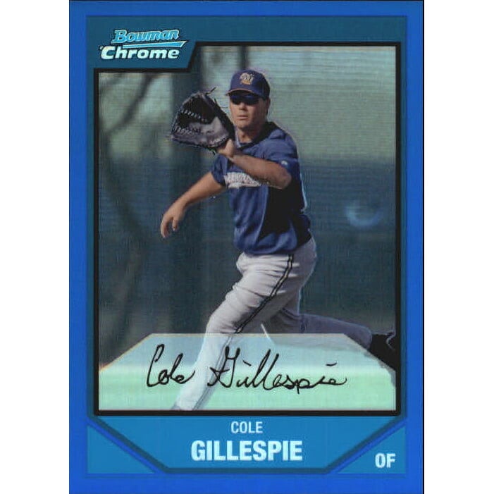 2007 Bowman Chrome Prospects Blue Refractors #BC194 Cole Gillespie. rookie card picture