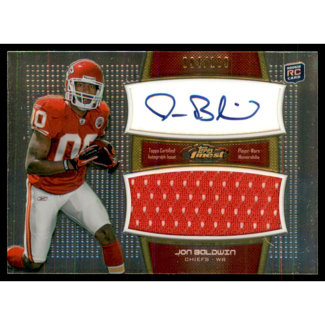 2011 Finest Jumbo Jersey Autographs #AJRJB Jon Baldwin/189