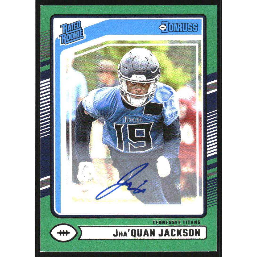 2024 Donruss Rated Rookies Autographs Green #396 Jha'Quan Jackson