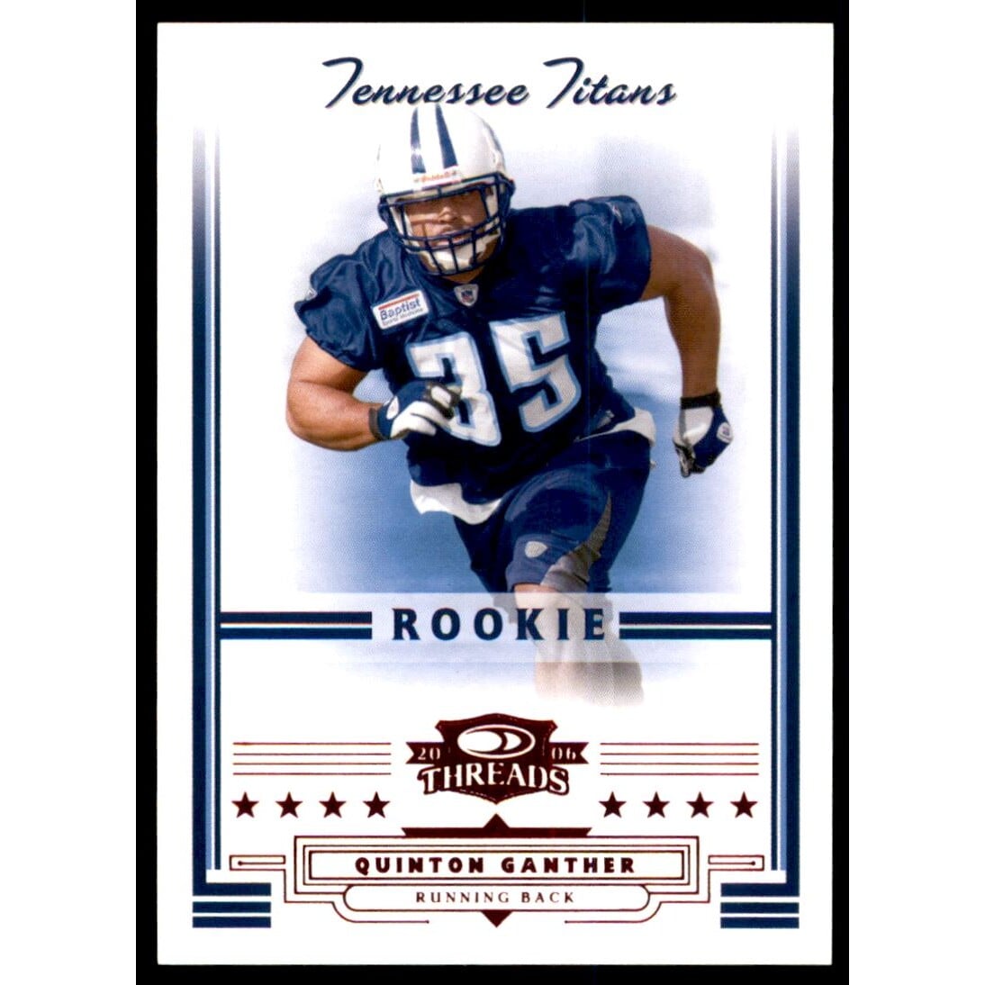 2006 Donruss Threads Retail Red #163 Quinton Ganther. rookie card picture