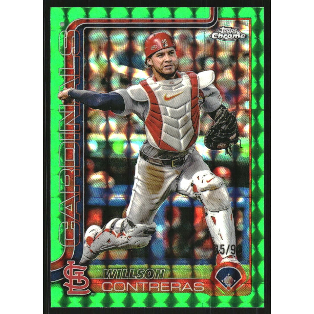 2025 Topps Chrome Green Geometric Refractors #82 Willson Contreras