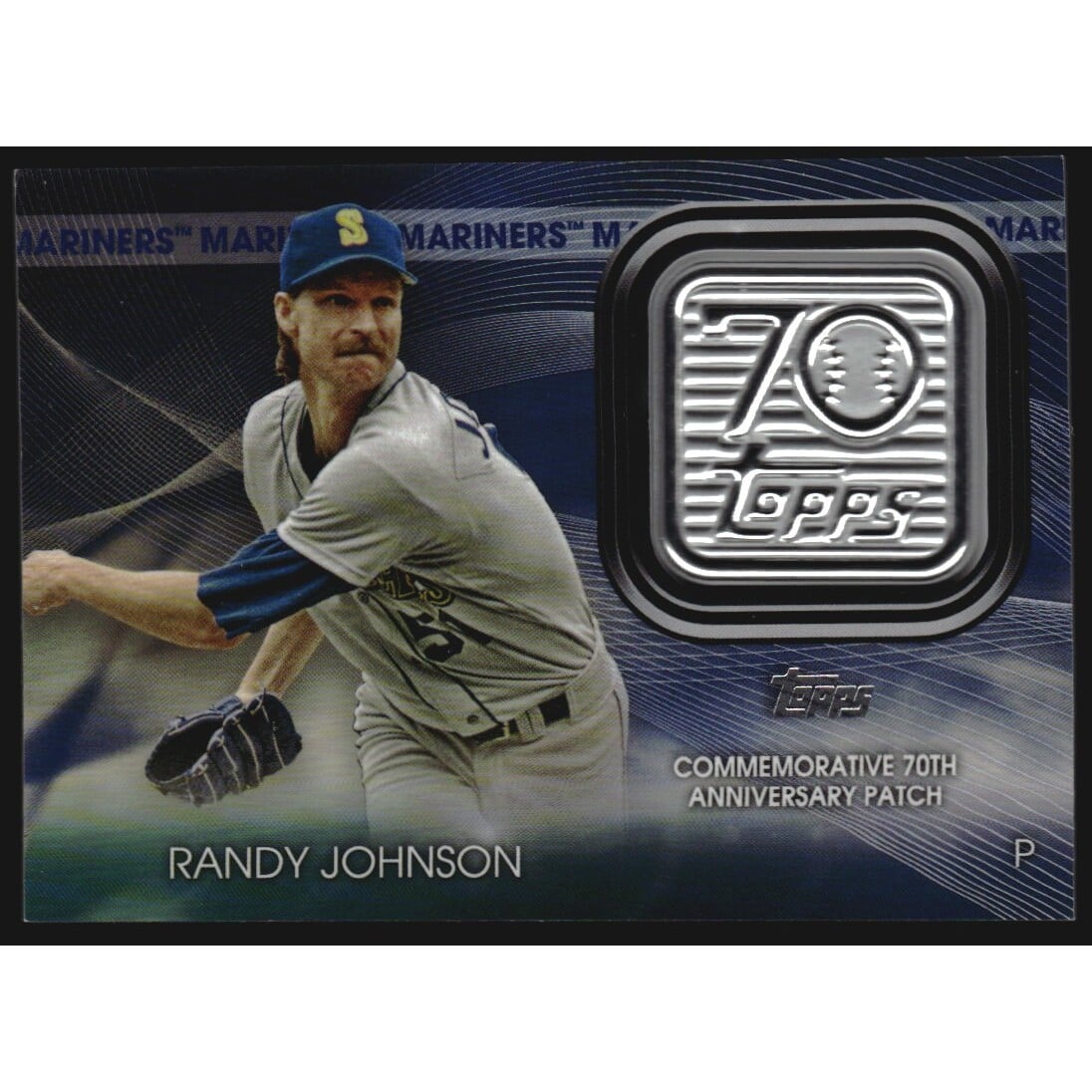 2021 Topps 70th Anniversary Commemorative Logo Patches Blue #T70PRJ Randy Johnson