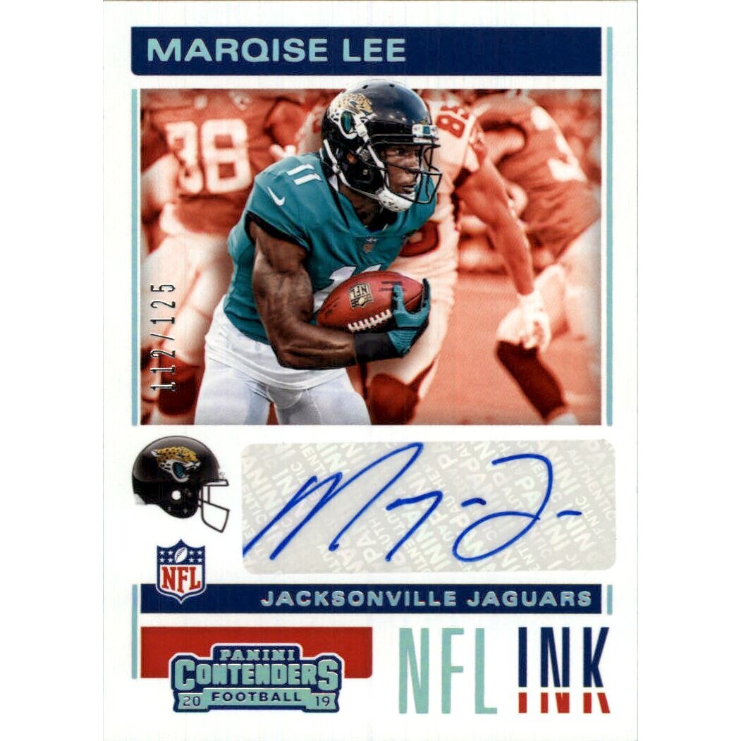 2019 Panini Contenders NFL Ink #9 Marqise Lee/125. rookie card picture