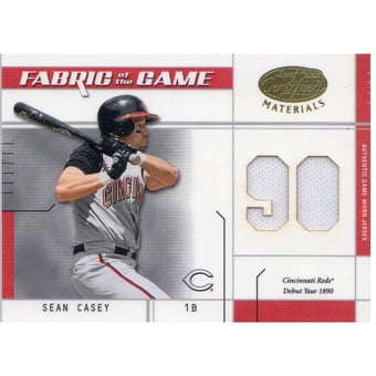2003 Leaf Certified Materials Fabric of the Game #77DY Sean Casey DY/59