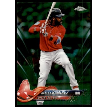 2018 Topps Chrome Green Refractors #59 Hanley Ramirez