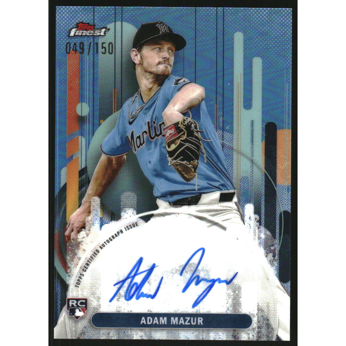 2025 Finest Autographs Sky Blue Refractors #FAAM Adam Mazur