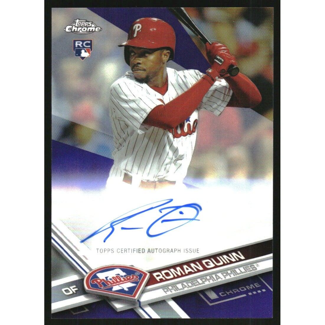 2017 Topps Chrome Rookie Autographs Purple Refractors #RARQ Roman Quinn
