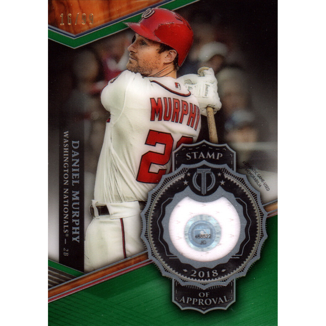 2018 Topps Tribute Stamp of Approval Relics Green #SOADM Daniel Murphy