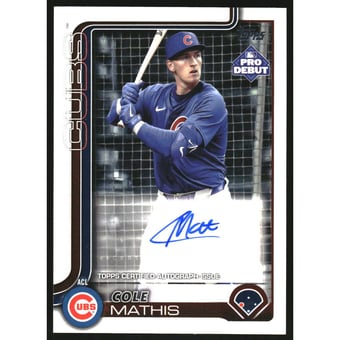 2025 Topps Pro Debut Autographs #PD43 Cole Mathis
