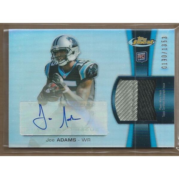 2012 Finest Rookie Patch Autographs Refractors #RAPJA Joe Adams/1353