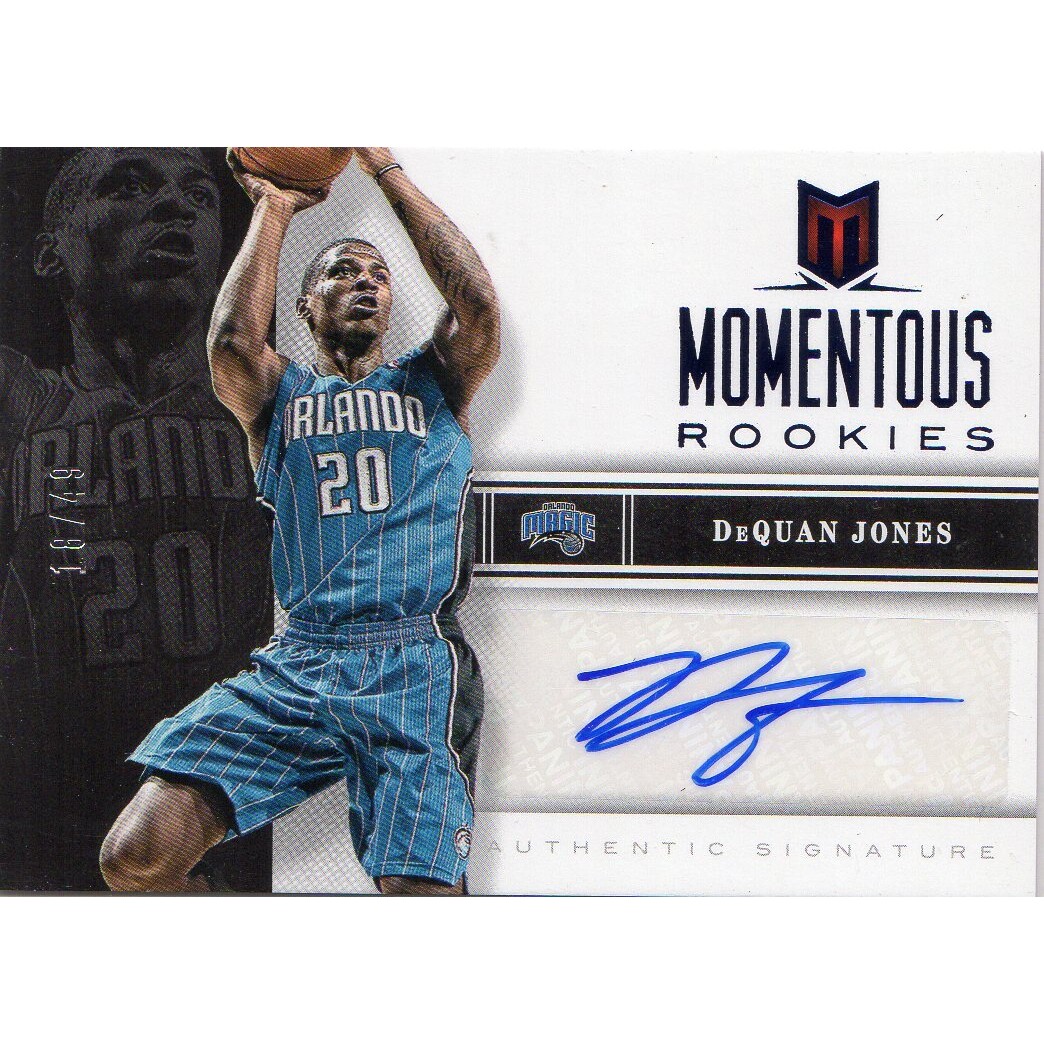 2012-13 Momentum Momentous Rookies Autographs Blue #32 DeQuan Jones