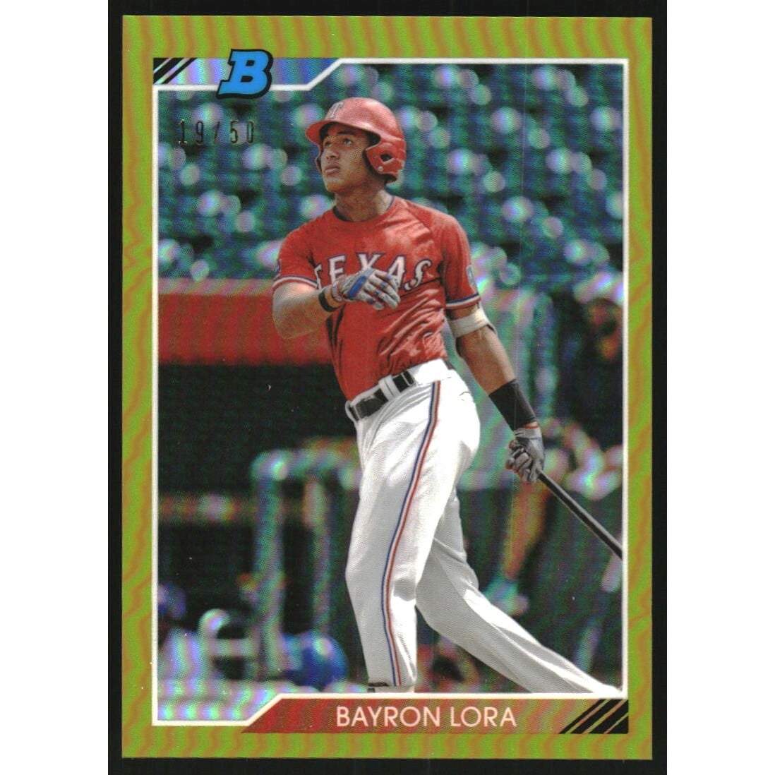 2020 Bowman Heritage Chrome Prospects Gold Refractors #92CPBL Bayron Lora
