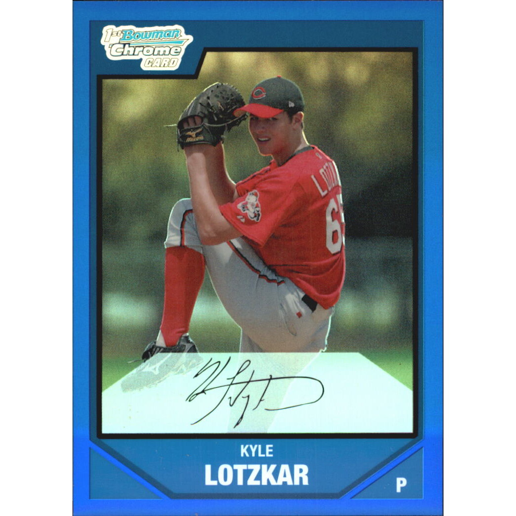 2007 Bowman Chrome Draft Draft Picks Blue Refractors #BDPP11 Kyle Lotzkar. rookie card picture
