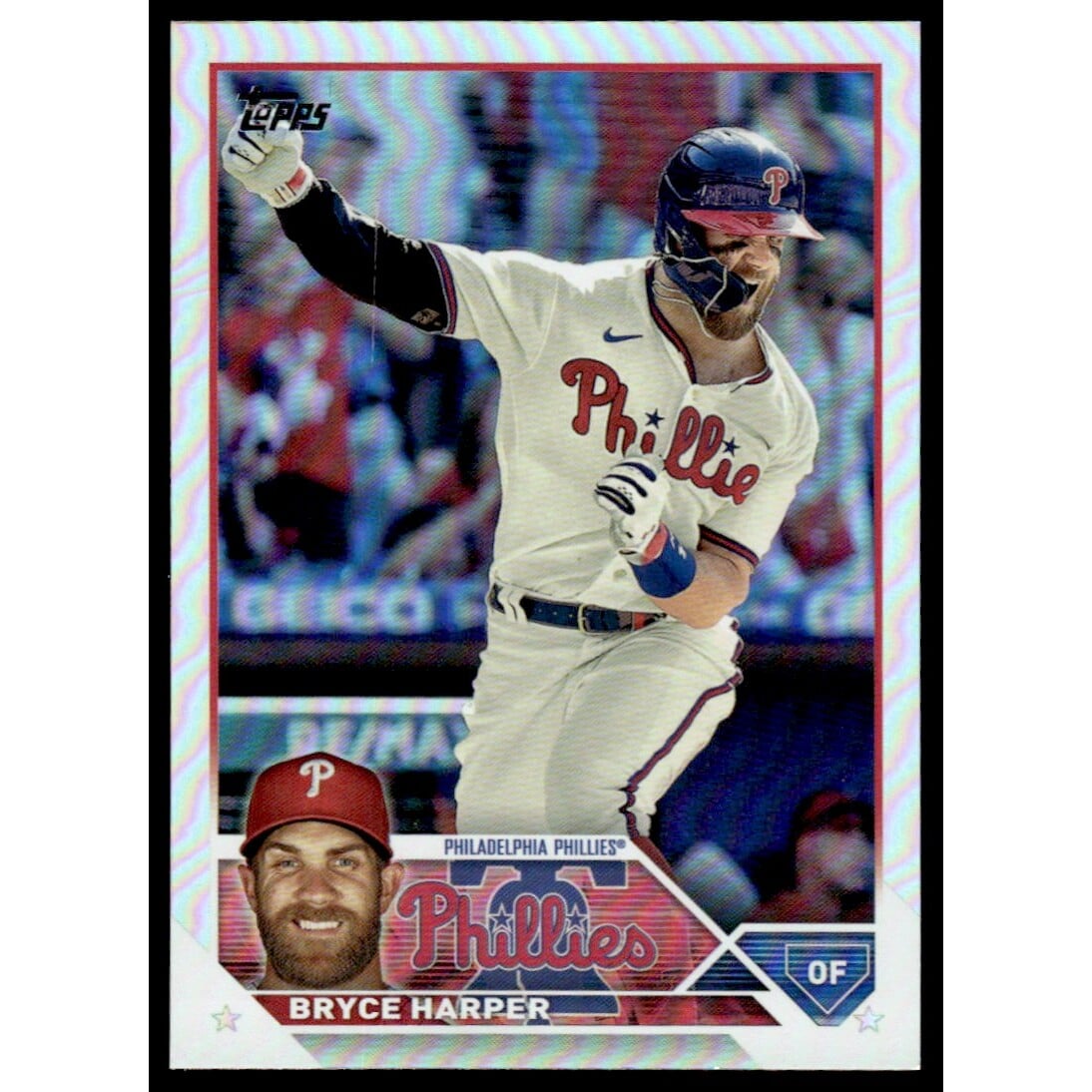 2023 Topps Rainbow Foil #3 Bryce Harper. rookie card picture