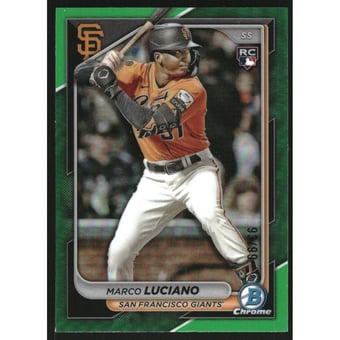 2024 Bowman Chrome Green Refractors #43 Marco Luciano