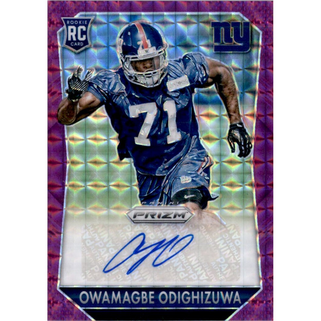 2015 Panini Prizm Rookie Autographs Prizms Violet Mosaic #RSOO Owamagbe Odighizuwa/50