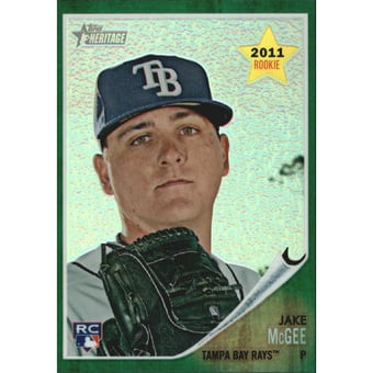 2011 Topps Heritage Chrome Green Refractors #C3 Jake McGee