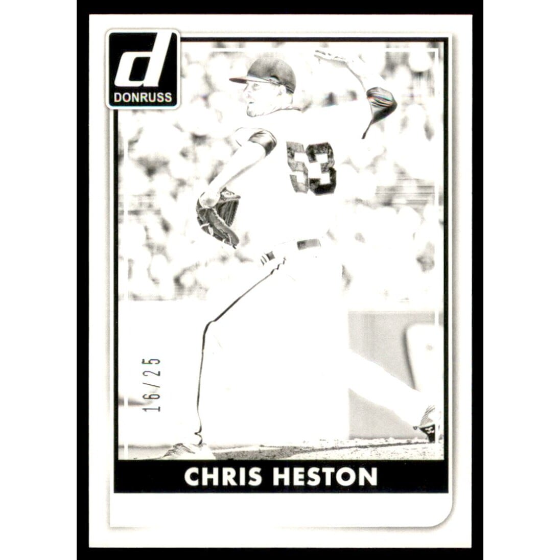 2016 Donruss Test Proof Black #135 Chris Heston. rookie card picture