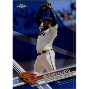2017 Topps Chrome Blue Refractors #13 Johnny Cueto