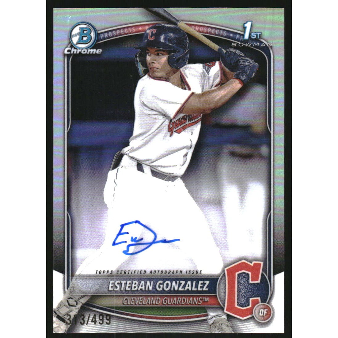 2025 Bowman Chrome Prospect Autographs Refractors #CPAEGO Esteban Gonzalez. rookie card picture