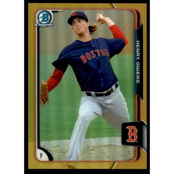 2015 Bowman Chrome Prospects Gold Refractors #BCP92 Henry Owens
