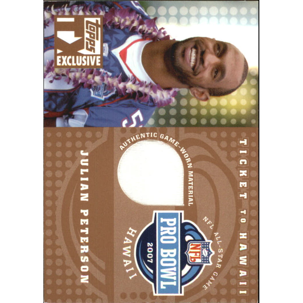 2007 Topps TX Exclusive Ticket to Hawaii Jersey #JPE Julian Peterson 2007 Topps TX Exclusive Ticket to Hawaii Jersey #JPE Julian Peterson