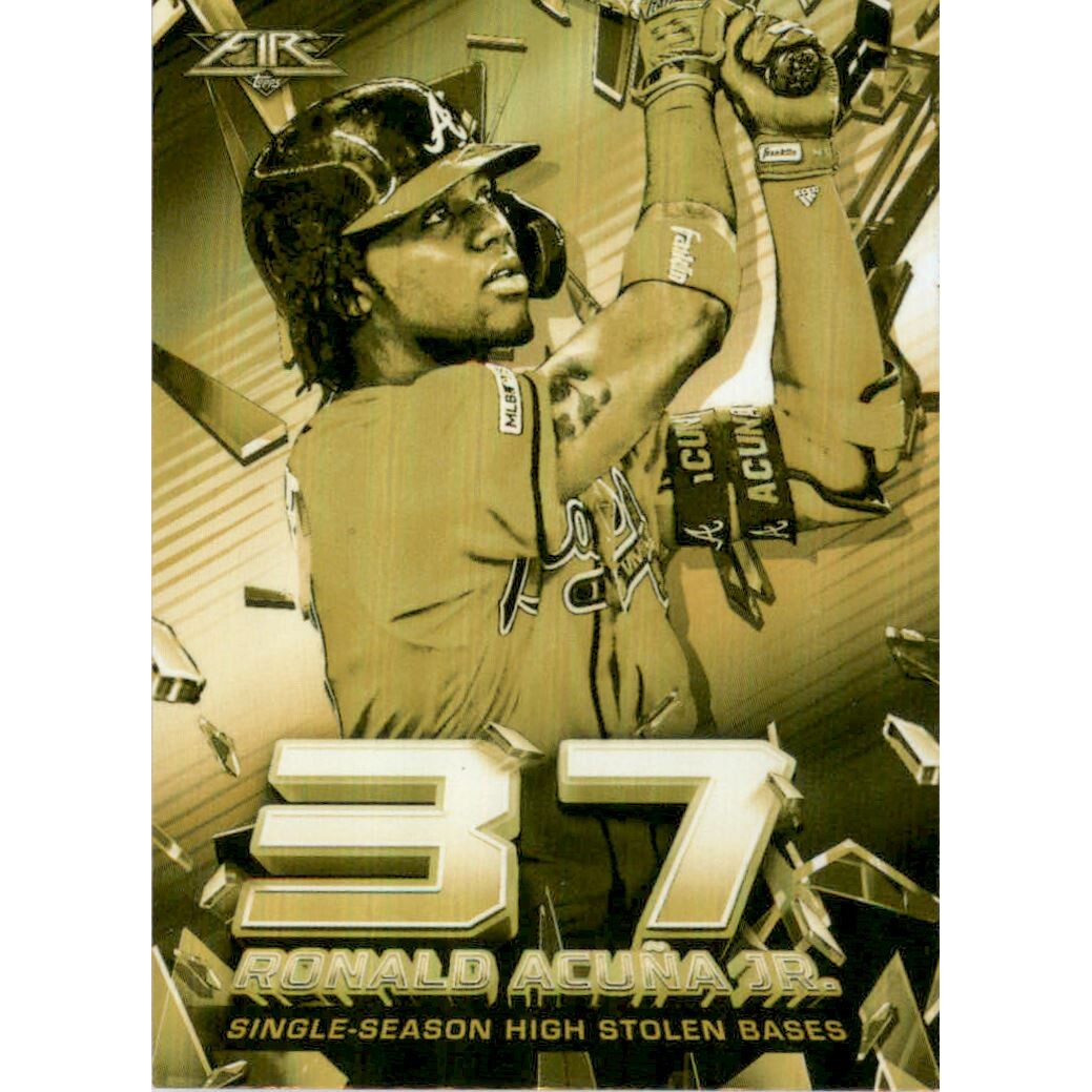 2020 Topps Fire Shattering Stats Gold Minted #SS2 Ronald Acuna Jr.