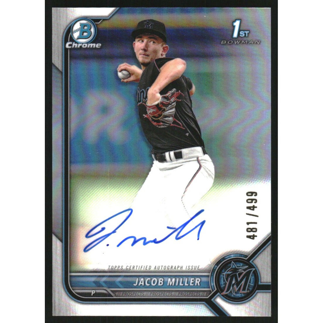 2022 Bowman Chrome Draft Autographs Refractors #CDAJMR Jacob Miller 2022 Bowman Chrome Draft Autographs Refractors #CDAJMR Jacob Miller
