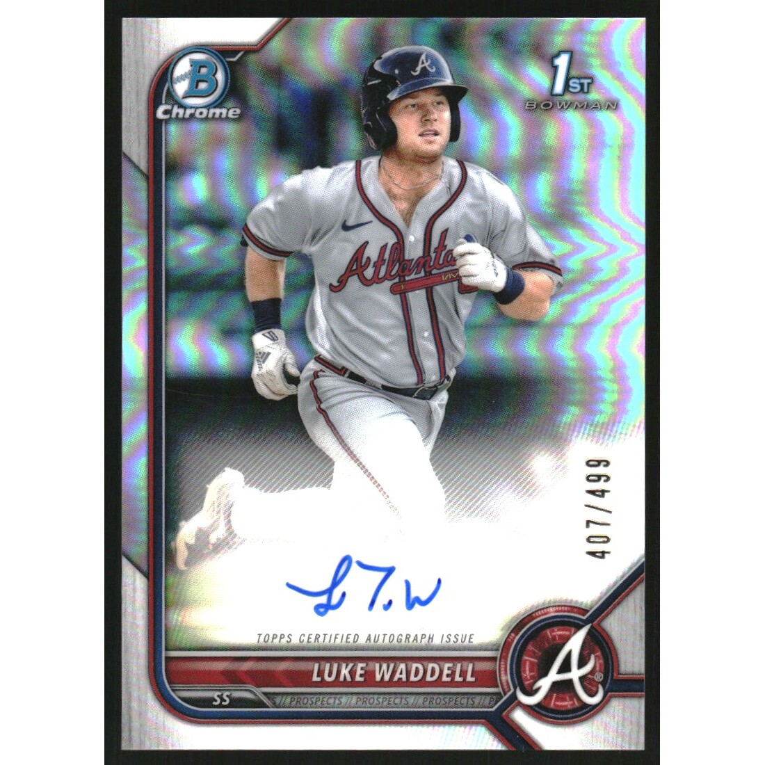 2022 Bowman Chrome Prospect Autographs Refractors #CPALW Luke Waddell