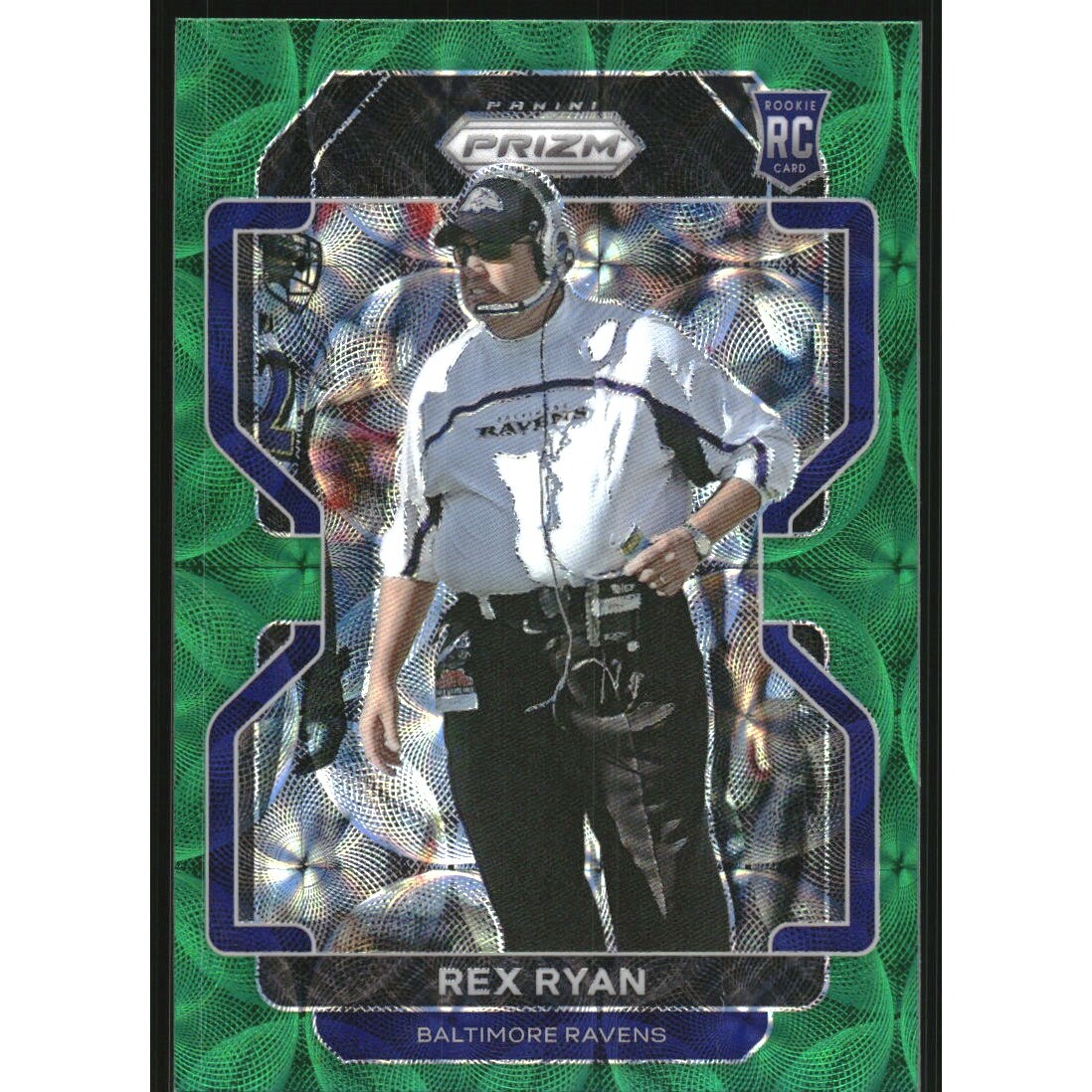 2021 Panini Prizm Prizms Green Scope #289 Rex Ryan. rookie card picture