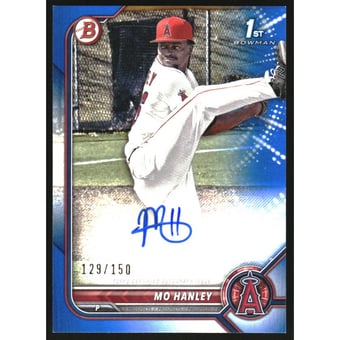 2022 Bowman Prospect Autographs Blue #PPAMH Mo Hanley