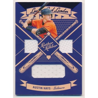 2019 Panini Leather and Lumber Leather and Lumber Triple Jersey Relics Holo Silver #18 Austin Hays/99